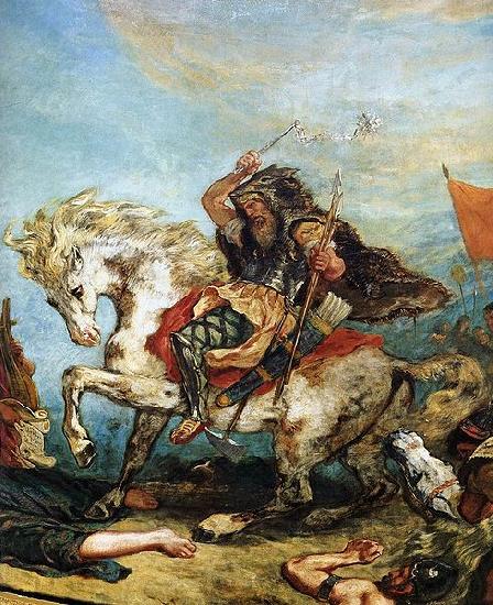 Eugene Delacroix Victor Delacroix Attila fragment France oil painting art